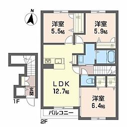 シャーメゾンレーヴＡ 2階