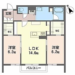 アイクレール 2LDKの間取図画像