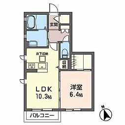 クレール1 1LDKの間取図画像