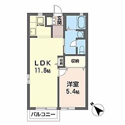 フォーシーズンズガーデンウエスト 1LDKの間取図画像