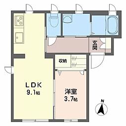 シャーメゾンマルエ 1LDKの間取図画像