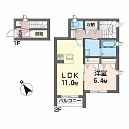 桜庵 1LDKの間取図画像