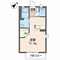 ブルーコートA ワンルームの間取図画像