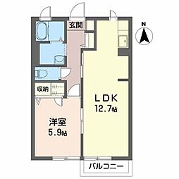 シティヴューAPTB 1LDKの間取図画像
