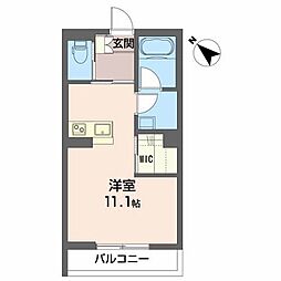 フィオレンティーナF ワンルームの間取図画像