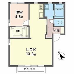 ハイネス壱番館 1LDKの間取図画像