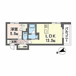 山形市十日町4丁目マンション 1LDKの間取図画像