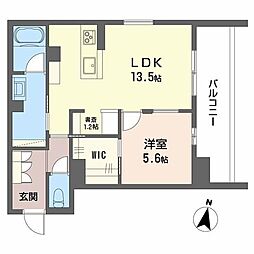 ＬＵＡＮＡ　ＫＡＭＩＳＵＧＩ 3階1LDKの間取り