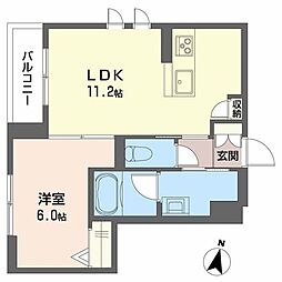 弓張月 上杉 1LDKの間取図画像