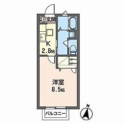 シャーメゾン木町 1Kの間取図画像