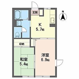 メゾン・リブジェ 2Kの間取図画像