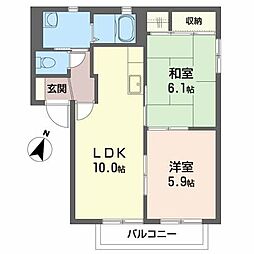 レジデンス21C 2LDKの間取図画像
