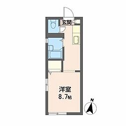 カーサ佐藤 ワンルームの間取図画像