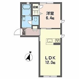 シャーメゾンはる 1LDKの間取図画像