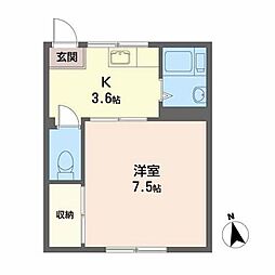 メゾンアカシア 1Kの間取図画像