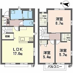 ヴィラ雅 3LDKの間取図画像