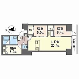ナナアーク荒町 2SLDKの間取図画像