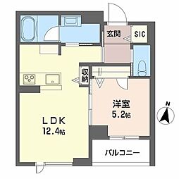 アンシャンテ長町南 1LDKの間取図画像