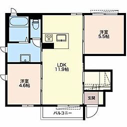 メゾン・エコパA 2LDKの間取図画像