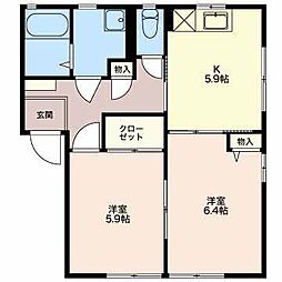 グランメール1 2Kの間取図画像