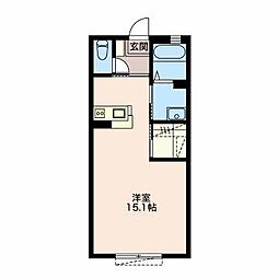 ブランドールG ワンルームの間取図画像