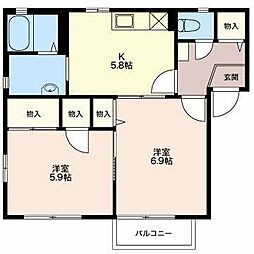 アドヴァンス 2Kの間取図画像
