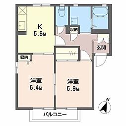 サンワールドマツオ 2Kの間取図画像