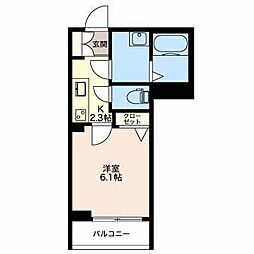 シャーメゾンルフレ笹口 1Kの間取図画像