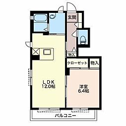 ファミールベルノ1 1LDKの間取図画像