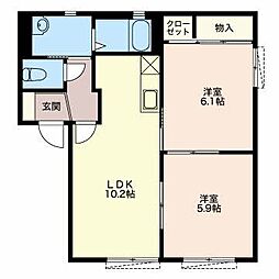 アルツスター 2LDKの間取図画像
