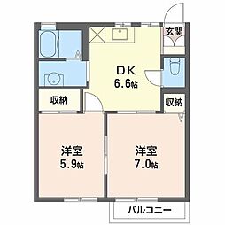 フレグランス・セフィラ 2DKの間取図画像
