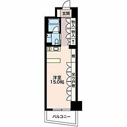 エスティメゾン葵 8階ワンルームの間取り