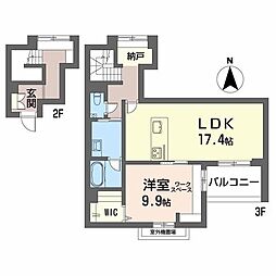 楓 1LDKの間取図画像