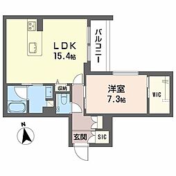 Ｍｉｒｏｉｒ　東別院 2階1LDKの間取り