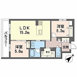 ひかり荘 2LDKの間取図画像