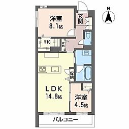 シャーメゾン国府宮駅前 2LDKの間取図画像