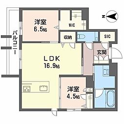 オンブール広路 2LDKの間取図画像