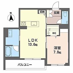 プレミアス御幸 1LDKの間取図画像