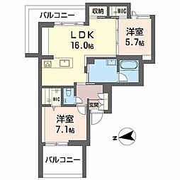 城山 ODAZEN 2LDKの間取図画像