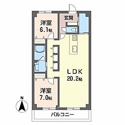 LifeofCalm 2LDKの間取図画像