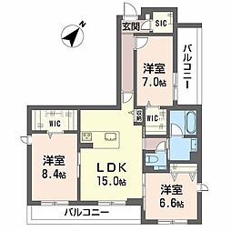 シャーメゾン伊藤 3LDKの間取図画像