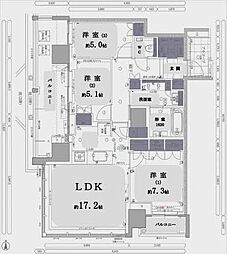グランドメゾン名駅三丁目 3LDKの間取図画像