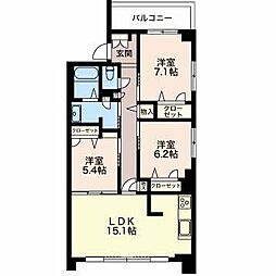 フェリア八事 3LDKの間取図画像