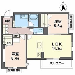 フルオール 2LDKの間取図画像