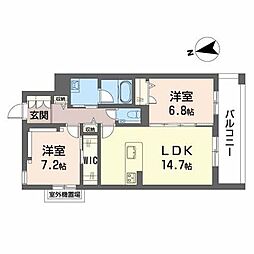スターフェリシード 2LDKの間取図画像