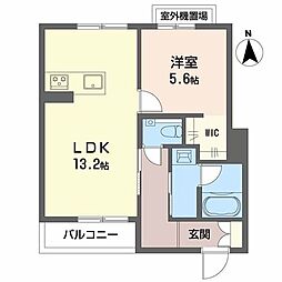 ファミール夜寒 1LDKの間取図画像
