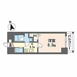 シュガーヒルズ大曽根テラス 1Kの間取図画像