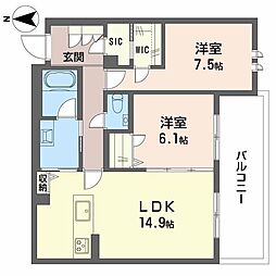maison keyaki 2LDKの間取図画像