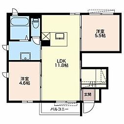 スクーデリア 2LDKの間取図画像