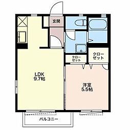 マナティーA 1LDKの間取図画像